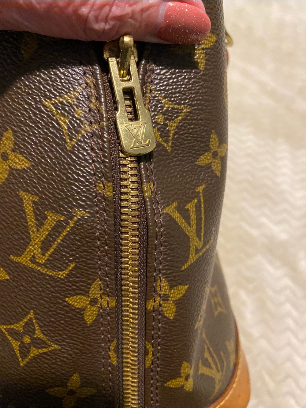 Louis Vuitton Monogram Top-Handle Alma Bag in Brown and Tan - Picture 6 of 10